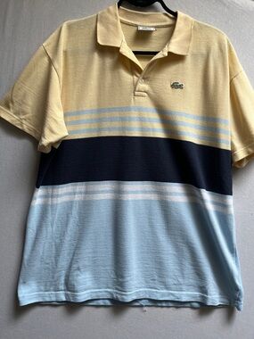 Vintage Lacoste Polo Striped Made in France Sz 7 / Slim XL